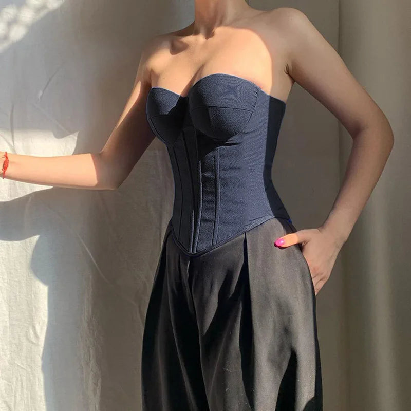 Fishbone Bustier OffShoulder Strapless