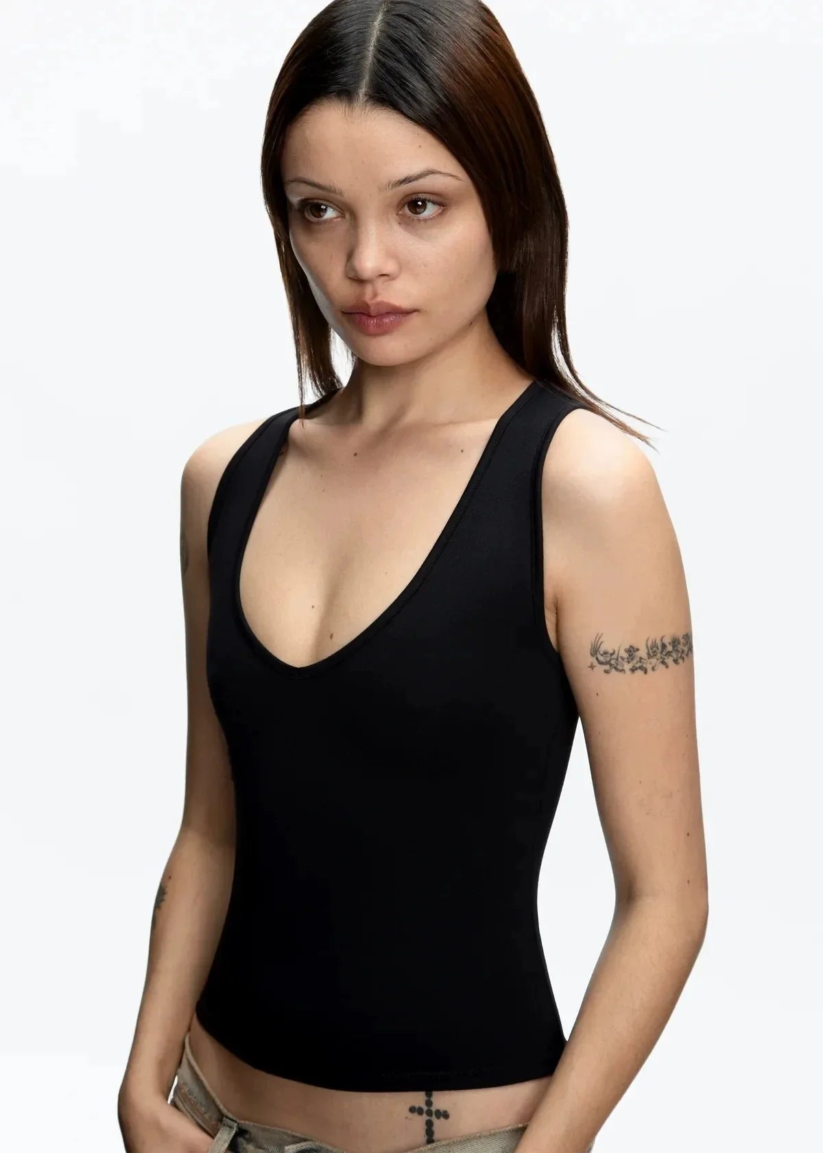 Minimalist Deep V Sexy IShaped Cami Top