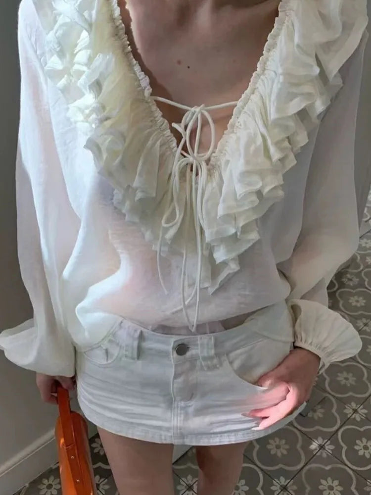 Summer Multicolor Layered Decoration Blouse