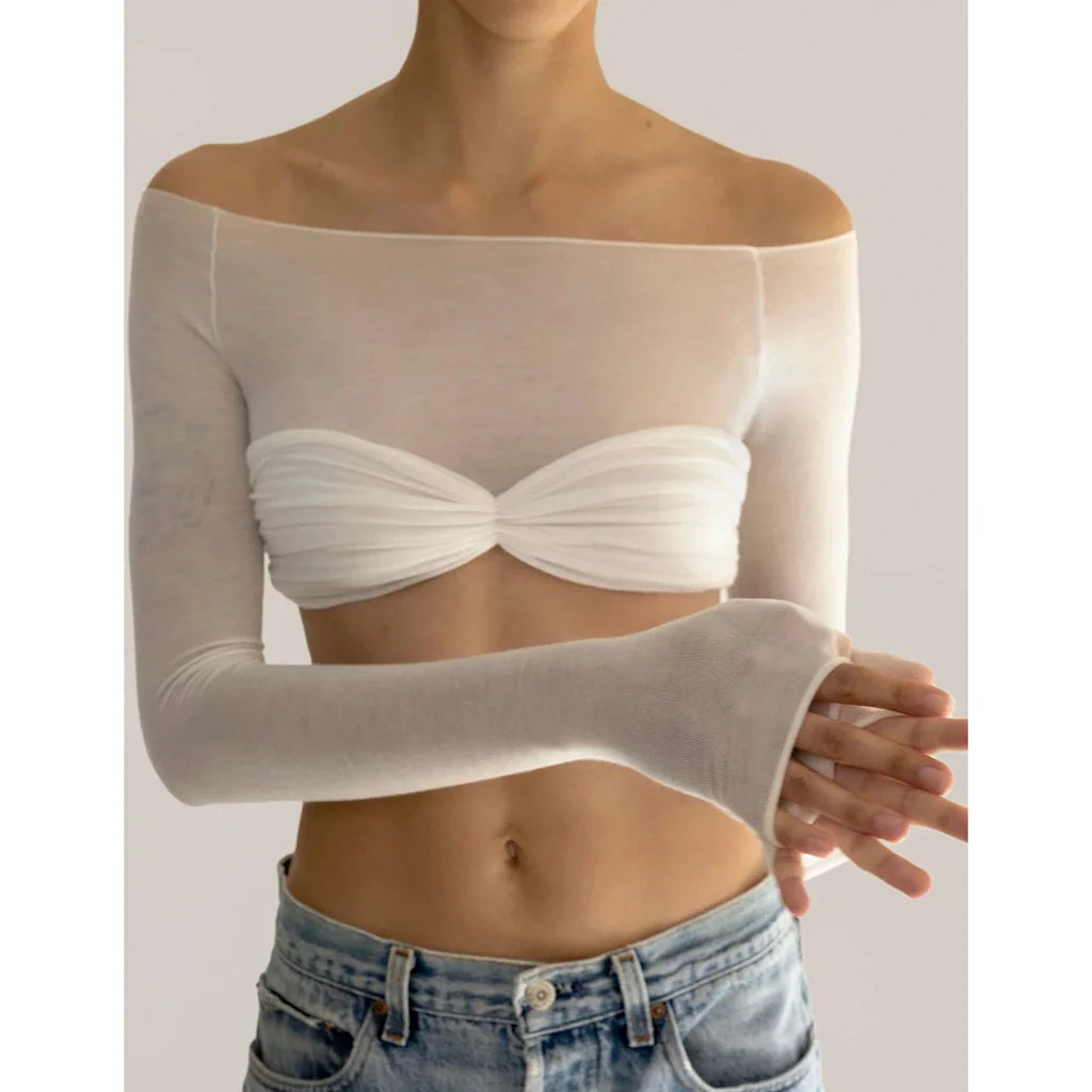 Shell Patchwork Seethrough Strapless