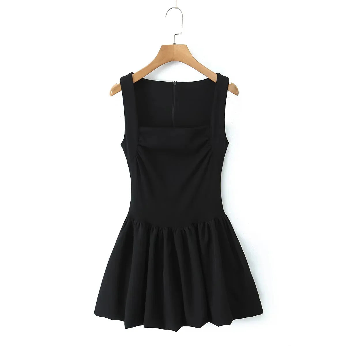 Spring Pink Sweet Mini Dress Women Square Collar Sleeveless Short A line Vestidos Elegant Fashion Casual Female Dresses 2025