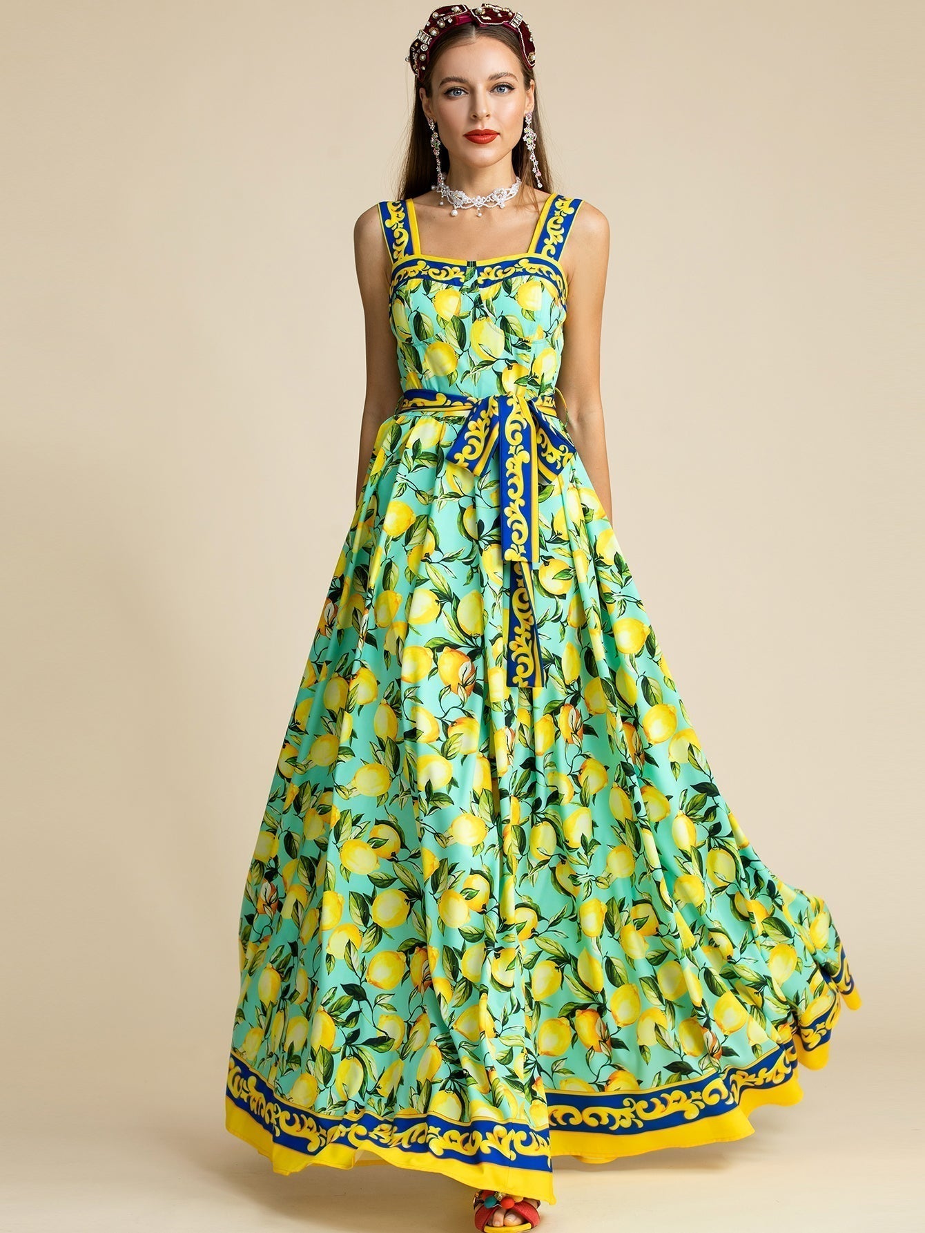 Montecita Elegant Maxi Dress Mint / Xl
