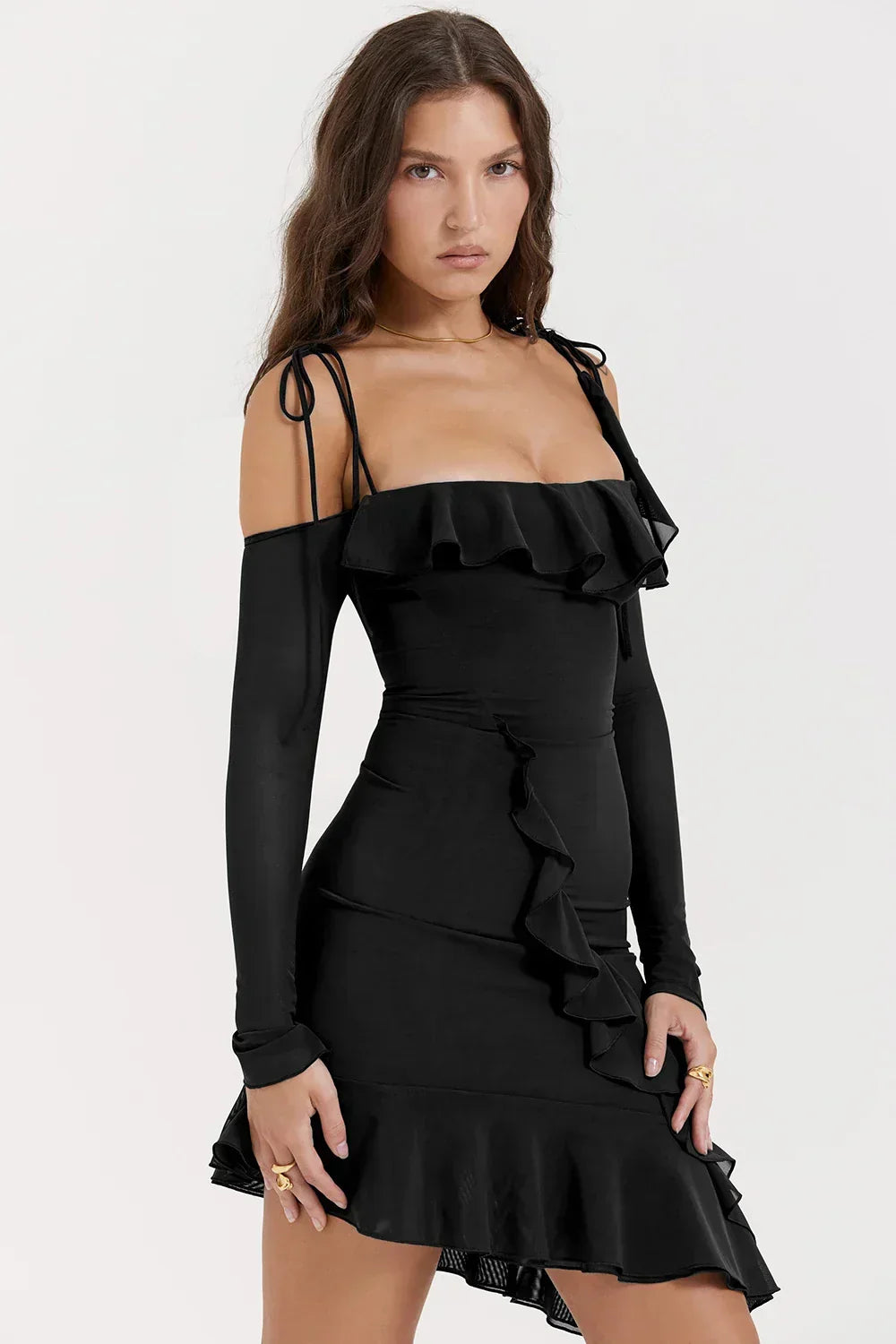 Eleanora Ruched Stylish Mini Dress