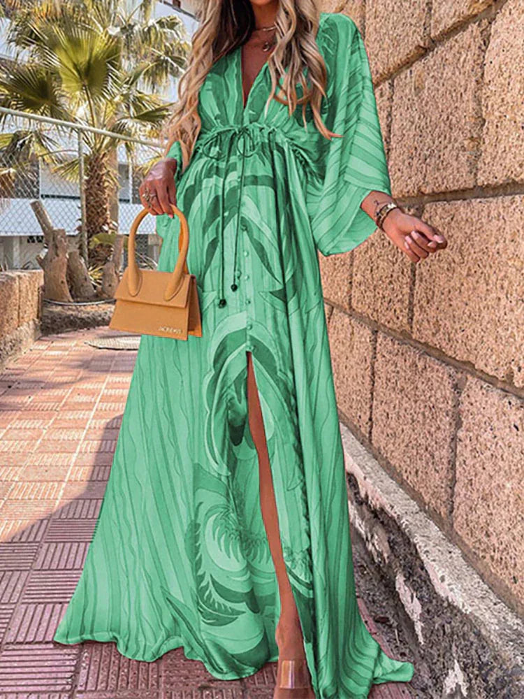 Fátima Elevated Printed Dress for the Beach Boutique Collection