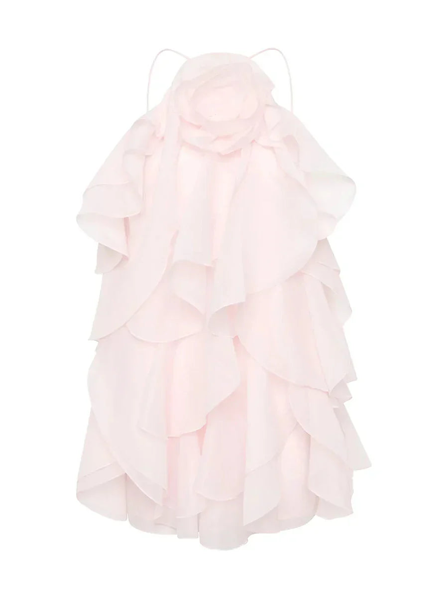 Solid Spliced Appliques Loose Mini Dress