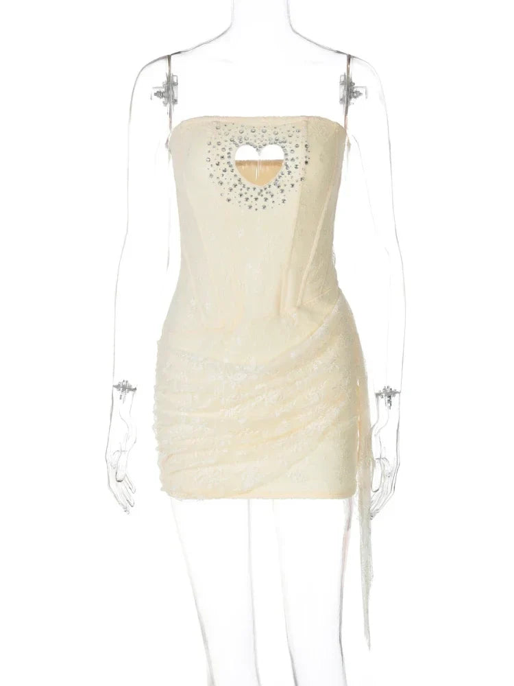 Heart Cutout Strapless Mini Dress