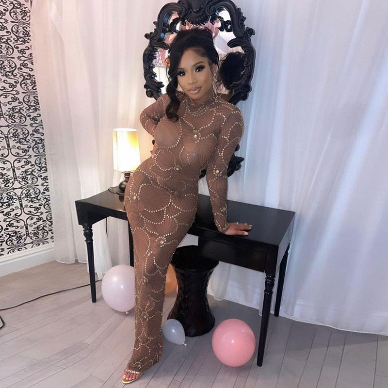 Club Bodycon See Through Long Dress