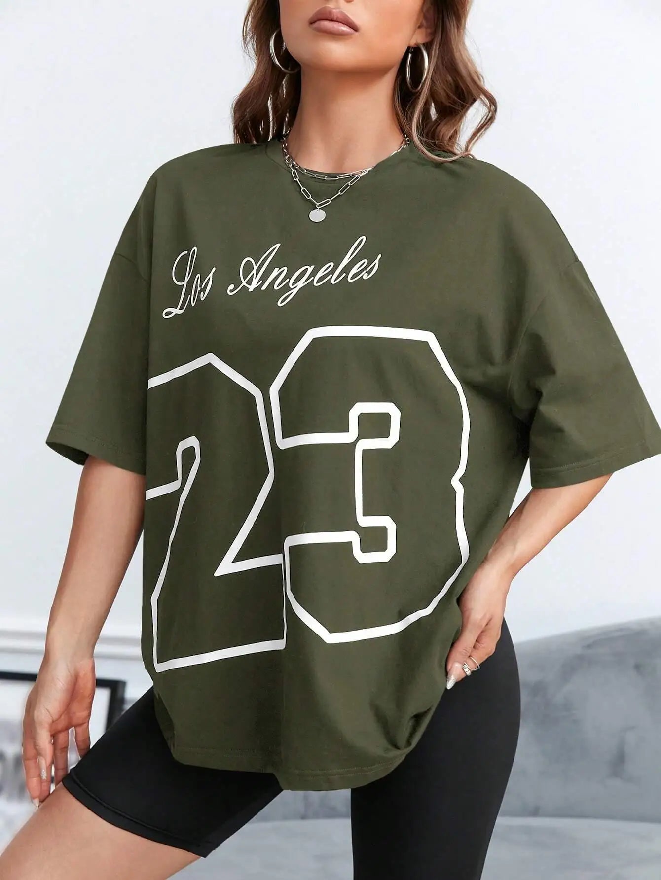 Los Angeles 23 Letter Print Tshirt