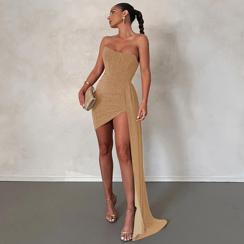 Sabina Boutique Strapless Glitter Party Dress Evening Wear Edit