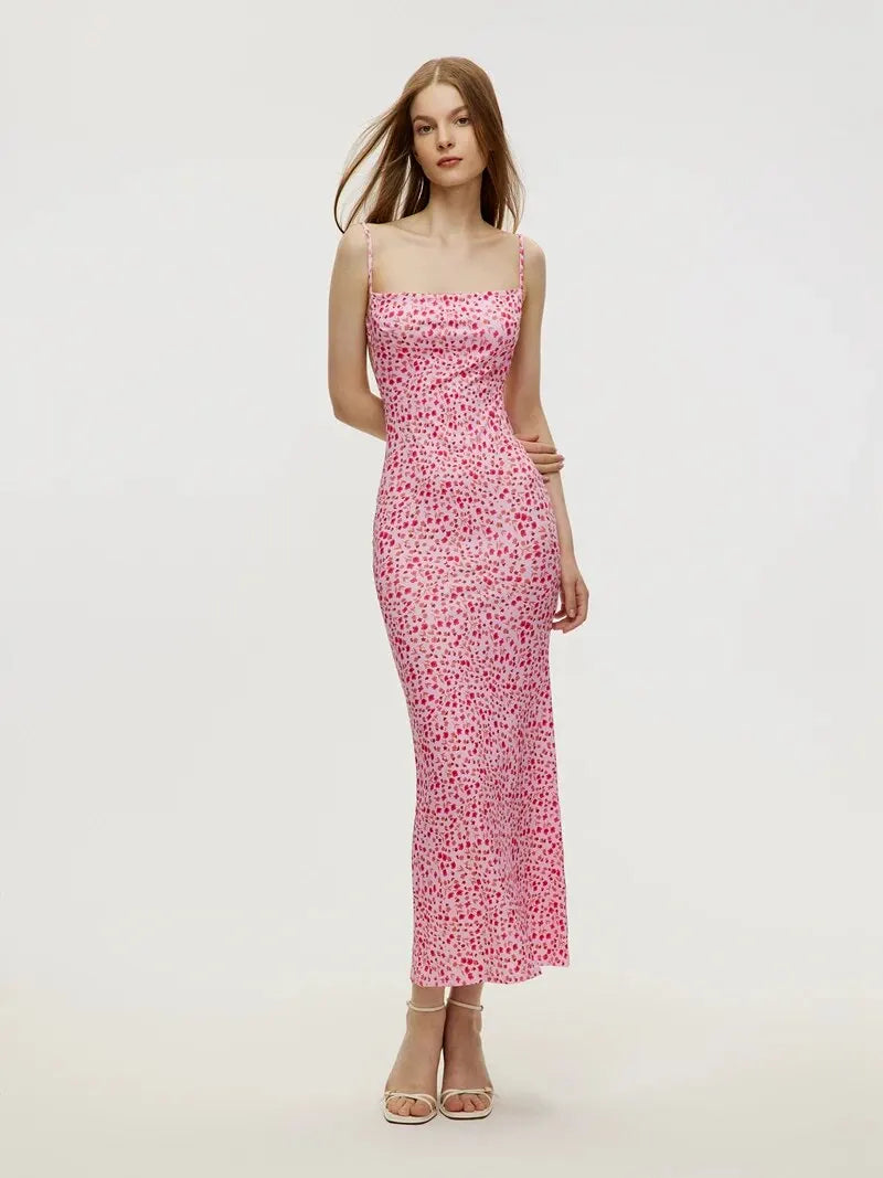 Brooke Exclusive Long Multicolored Floral Beach Dress Chic Silhouette Collection