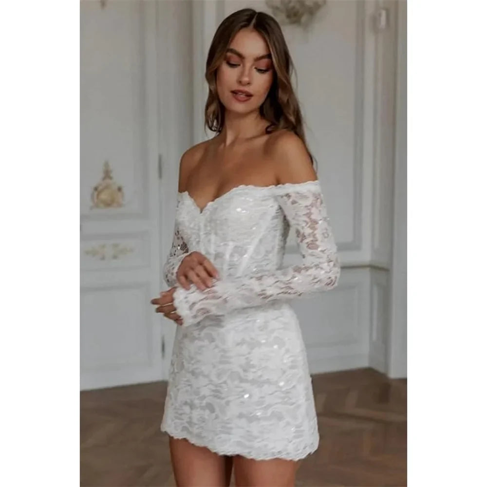 Long Sleeve Lace Embroidery Vacation Dress