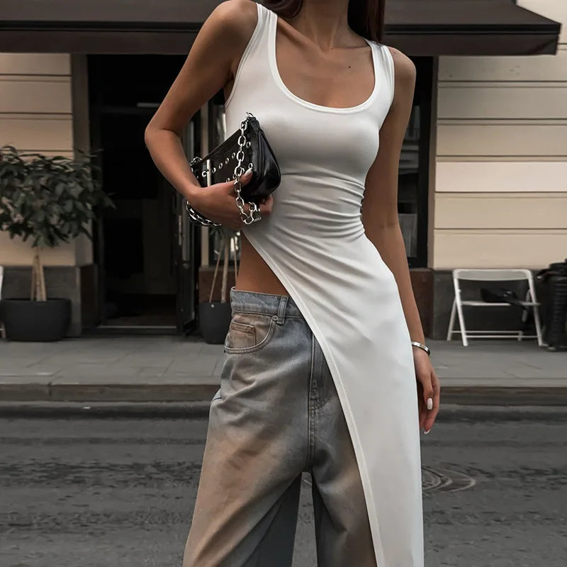 Backless Suspender Slim Crop Top