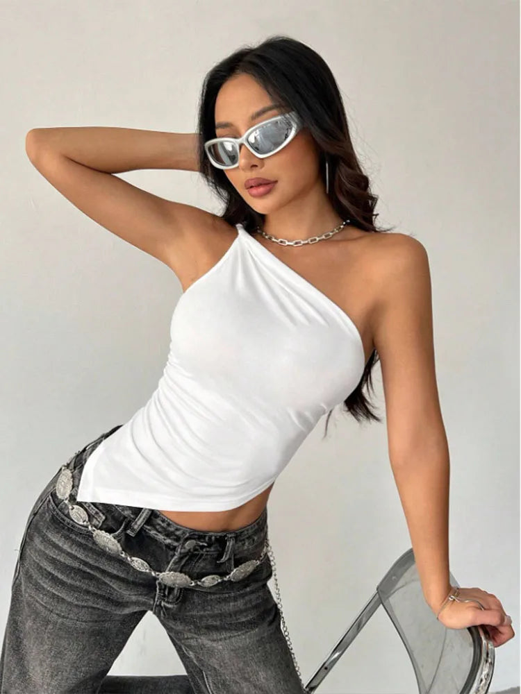Asymmetrical One Shoulder Crop Top