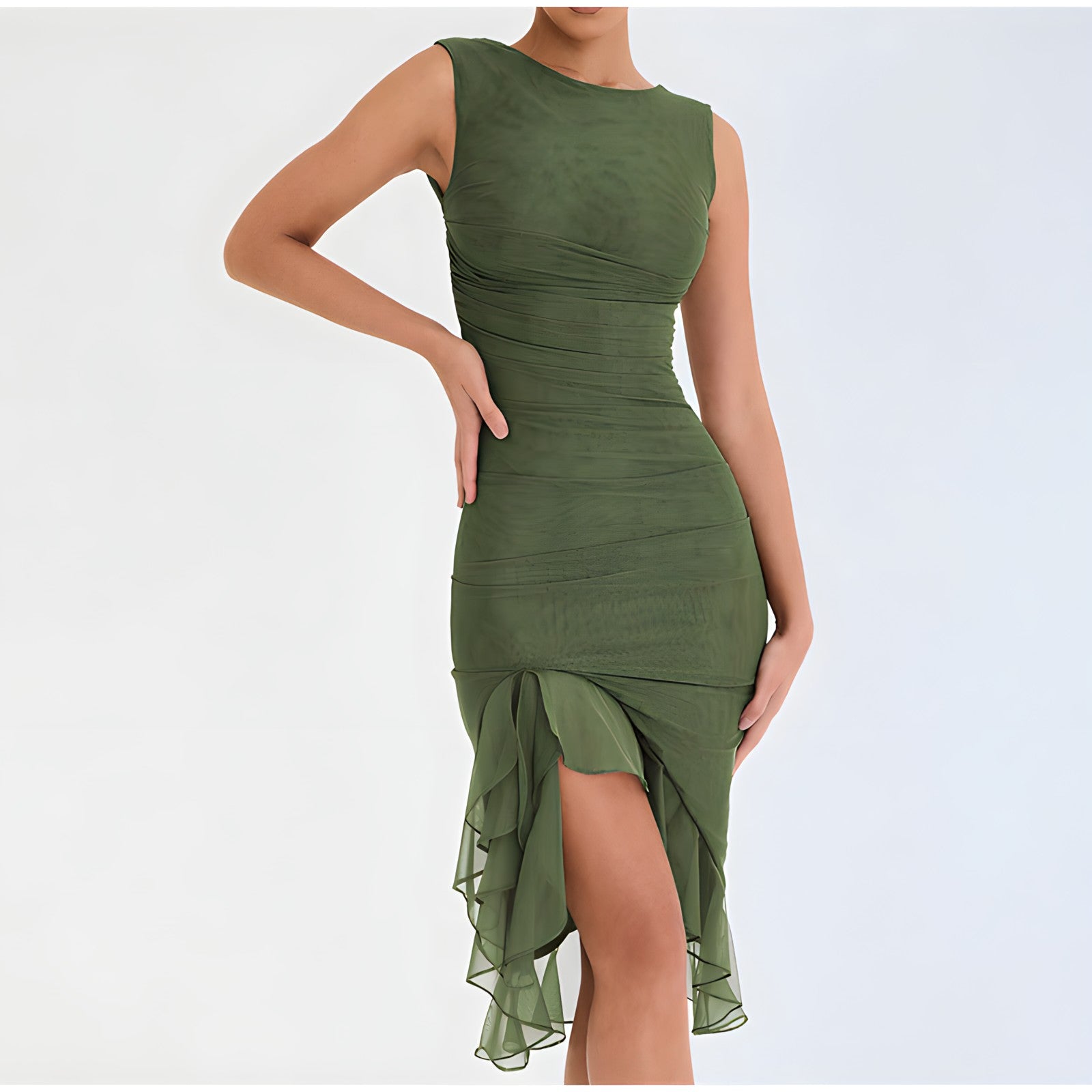 Penelope Effortless Midi Dress with Ruffles Boutique Collection