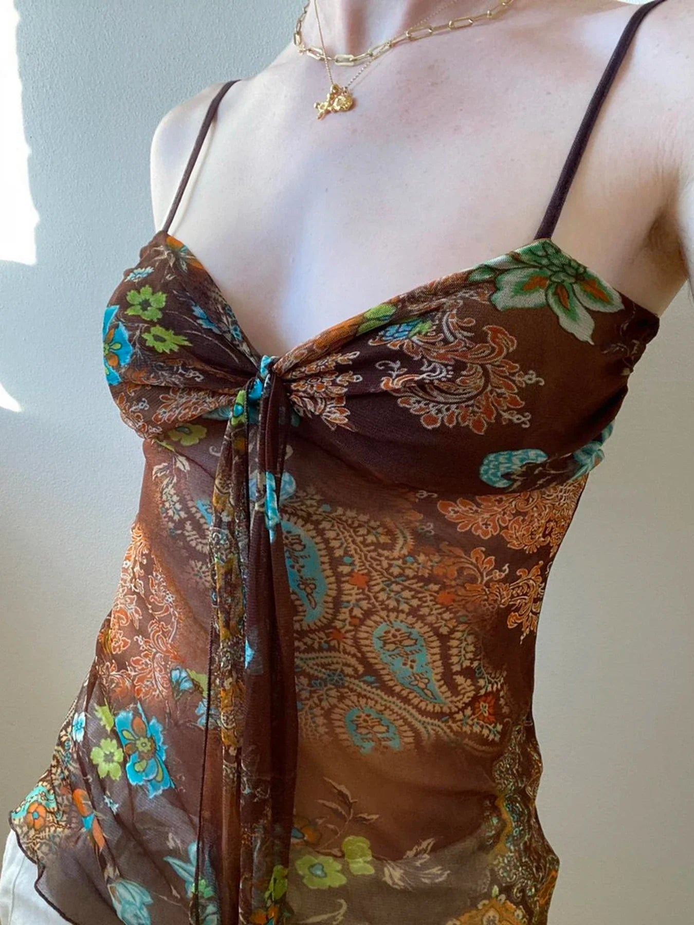 Retro Indie Folk VNeck Cami Top