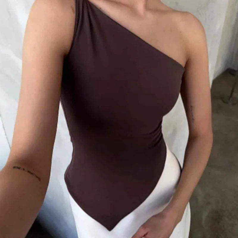 Asymmetrical One Shoulder Crop Top
