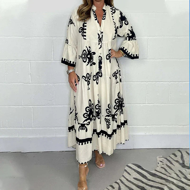 Katia Printed Dress For Vintage Inspired Dress with Premium Casual Styling