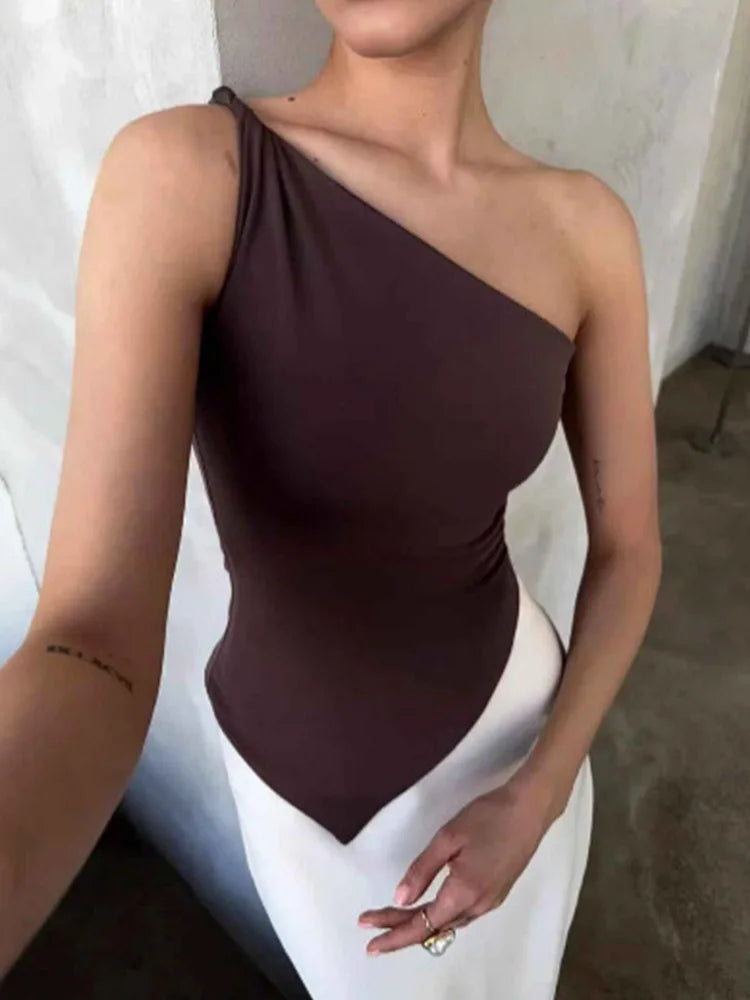Asymmetrical One Shoulder Crop Top