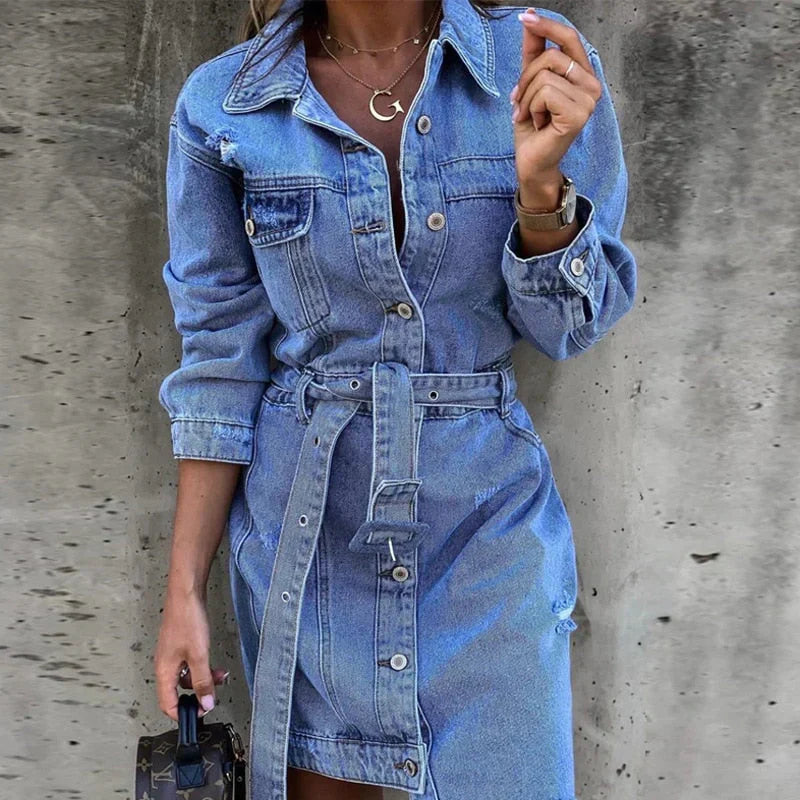 Emma Boutique Denim Dress Statement Occasion Edit