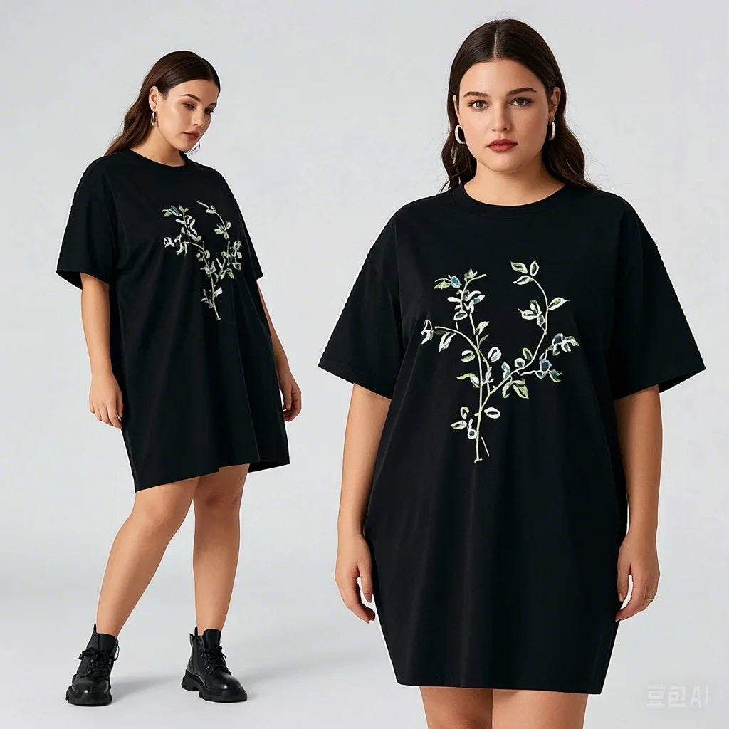 Long Style Cotton Loose Tshirt