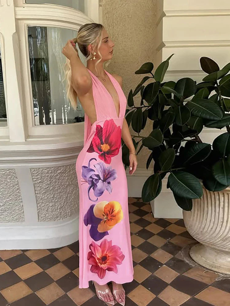 Tassel Laceup Patchwork Floral Dress