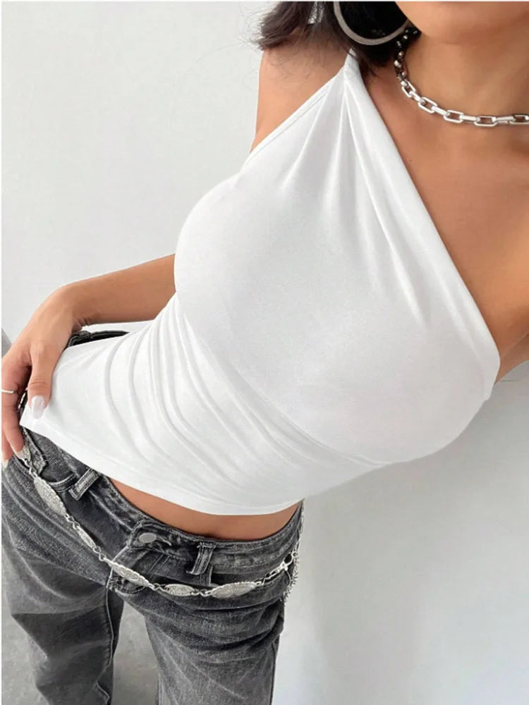 Asymmetrical One Shoulder Crop Top