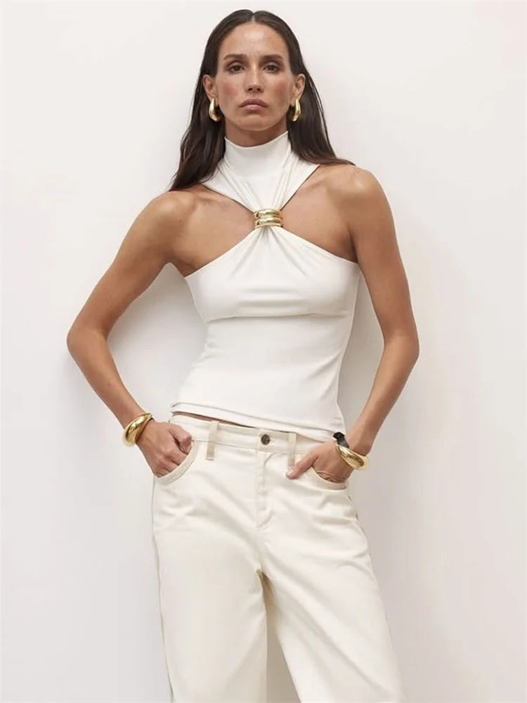 Tossy Sexy OffShoulder Patchwork Cami Top