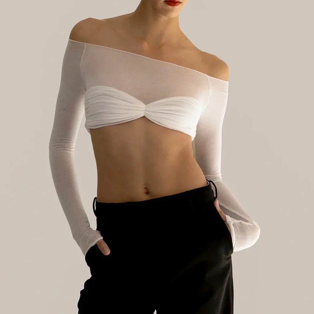 Shell Patchwork Seethrough Strapless