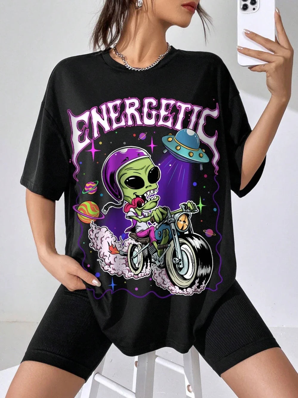 Alien Racing Graphic Cotton Tshirt