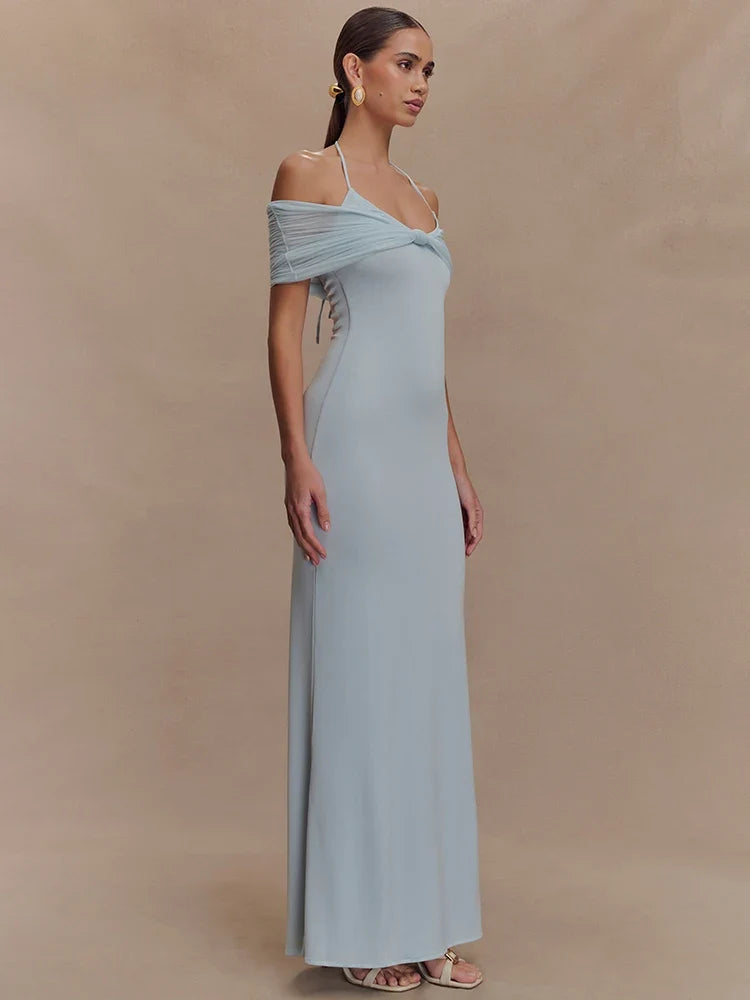 Off Shoulder Strapless Maxi Dress