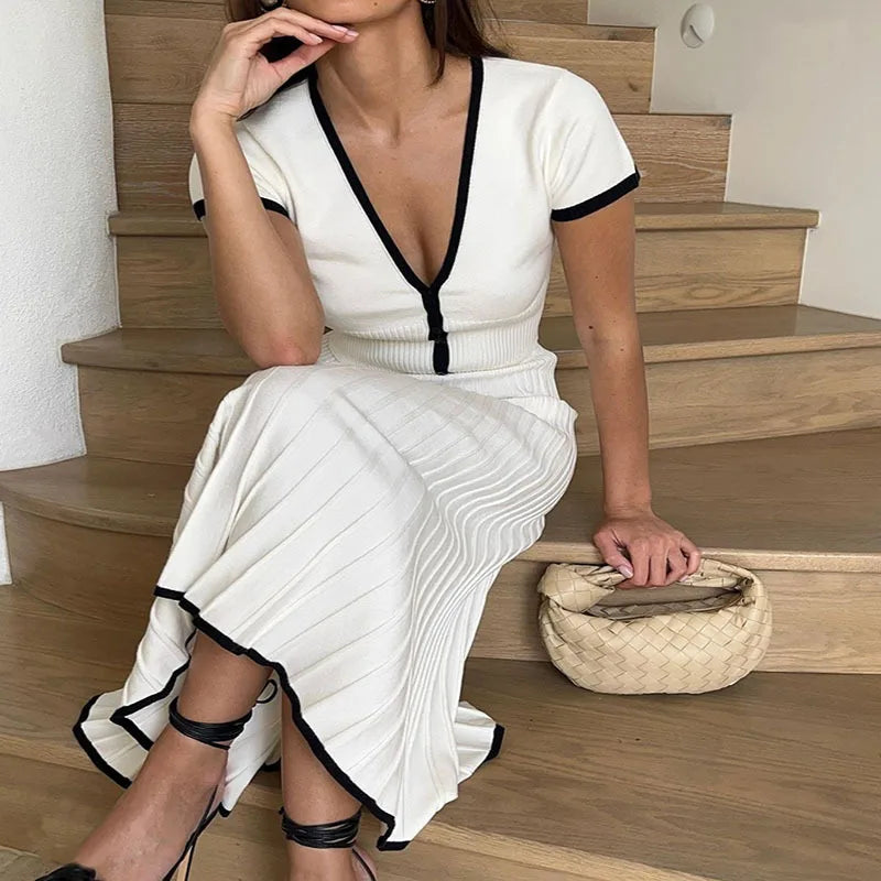 Daisy Luxe Two Piece Summer Dress for Women, Set with Top Designer Edit