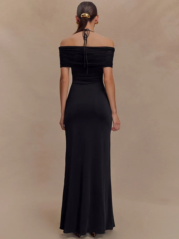 Off Shoulder Strapless Maxi Dress