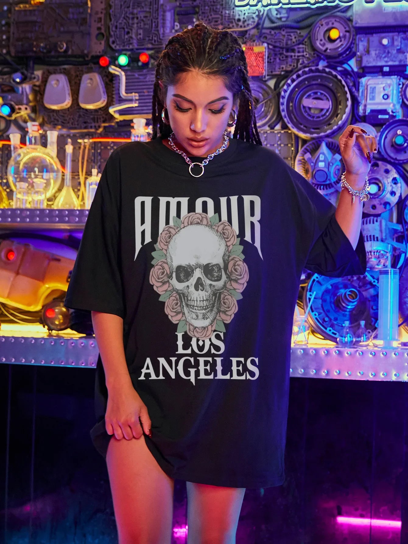 Skull Butterfly Cotton Tshirt