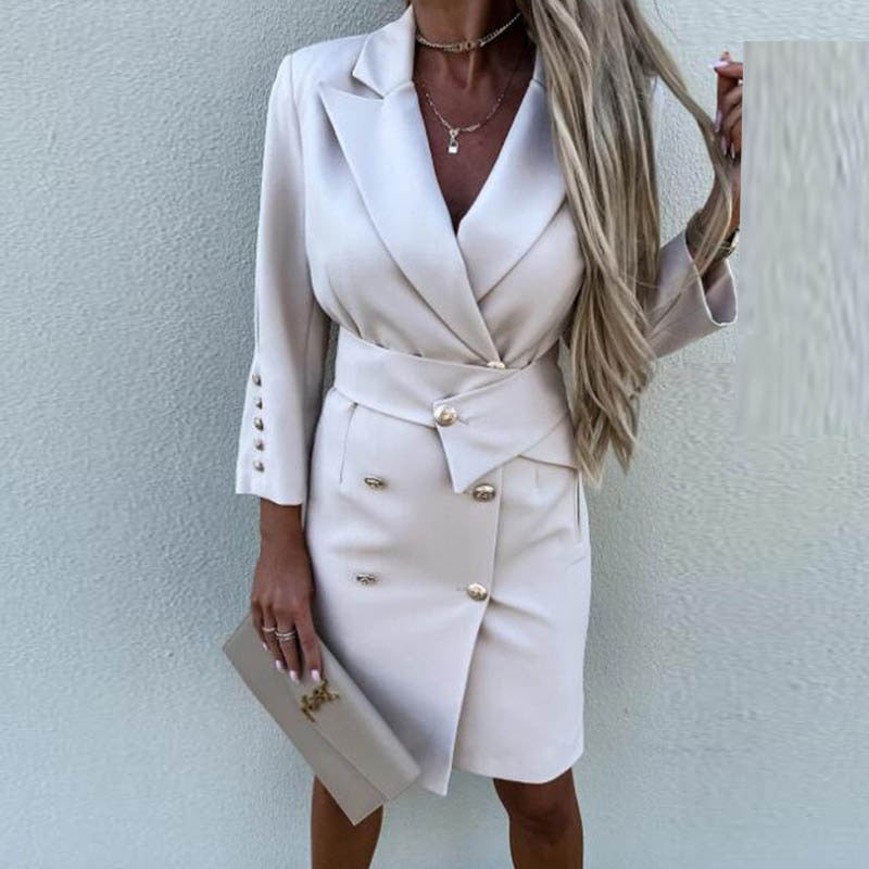 Rosa Aesthetic Double Breasted Blazer Dress Evening Wear Edit