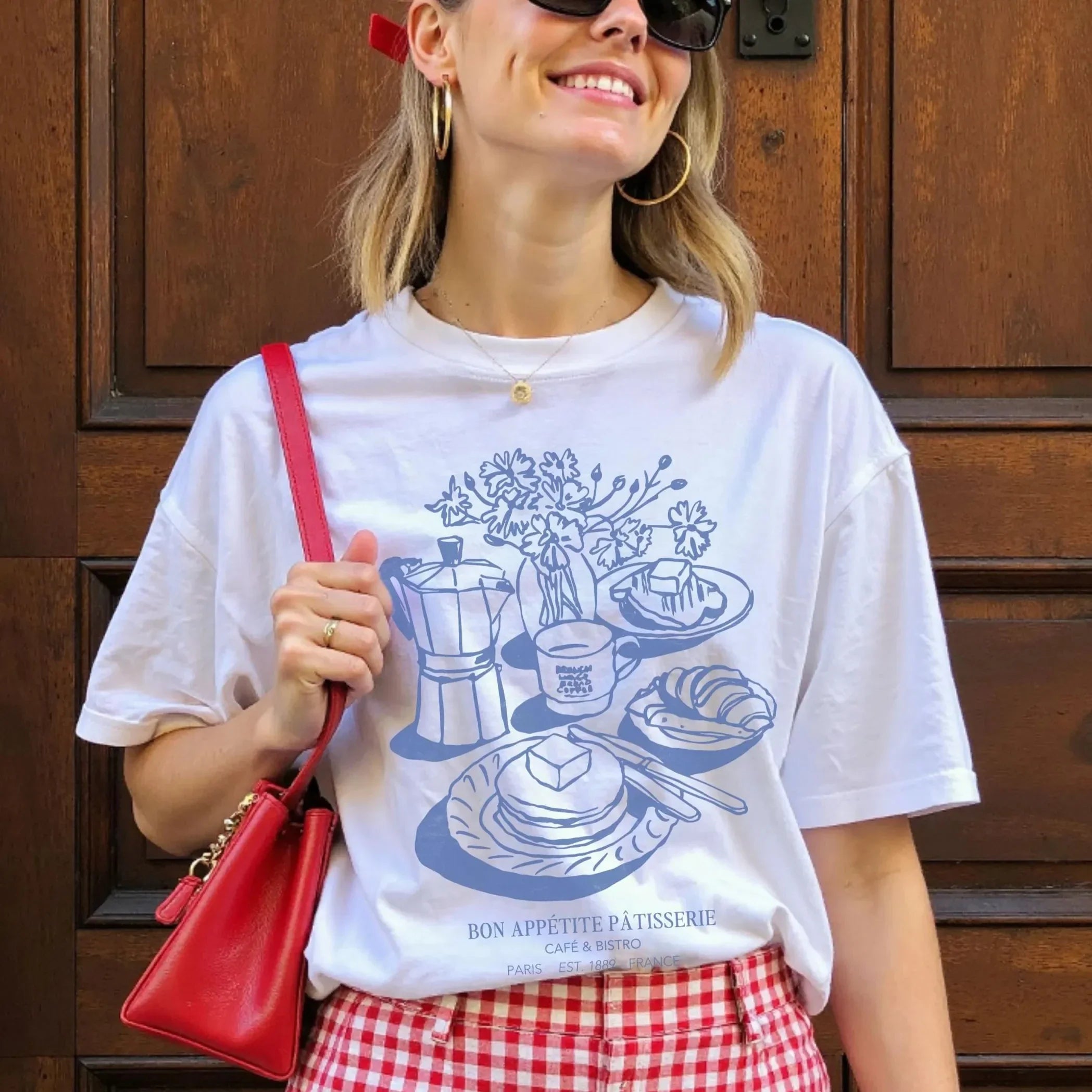 Pancake Print Paris Style Tshirt