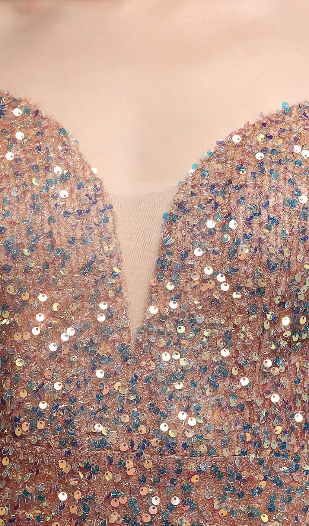 Sequined Plunge Midi Dress