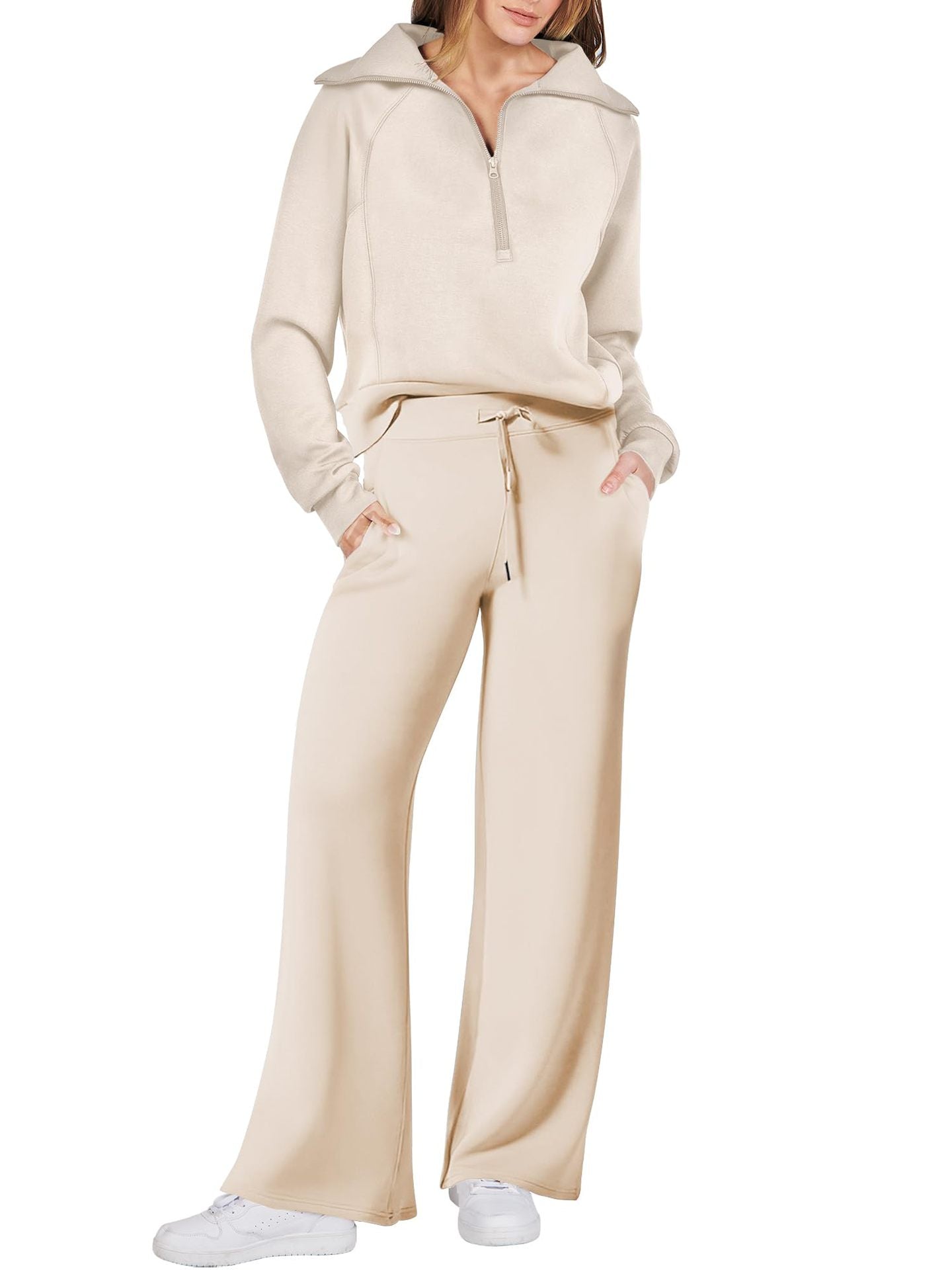 Navy Collar Half Zip Suit