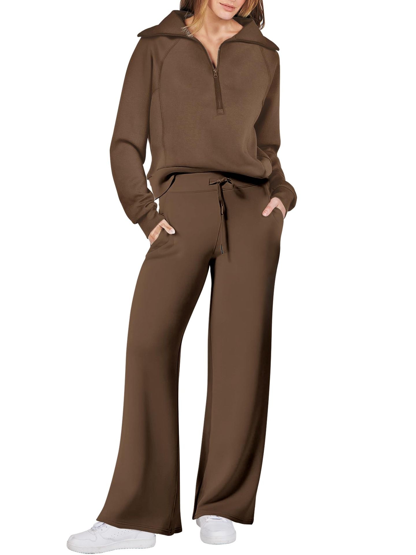 Navy Collar Half Zip Suit