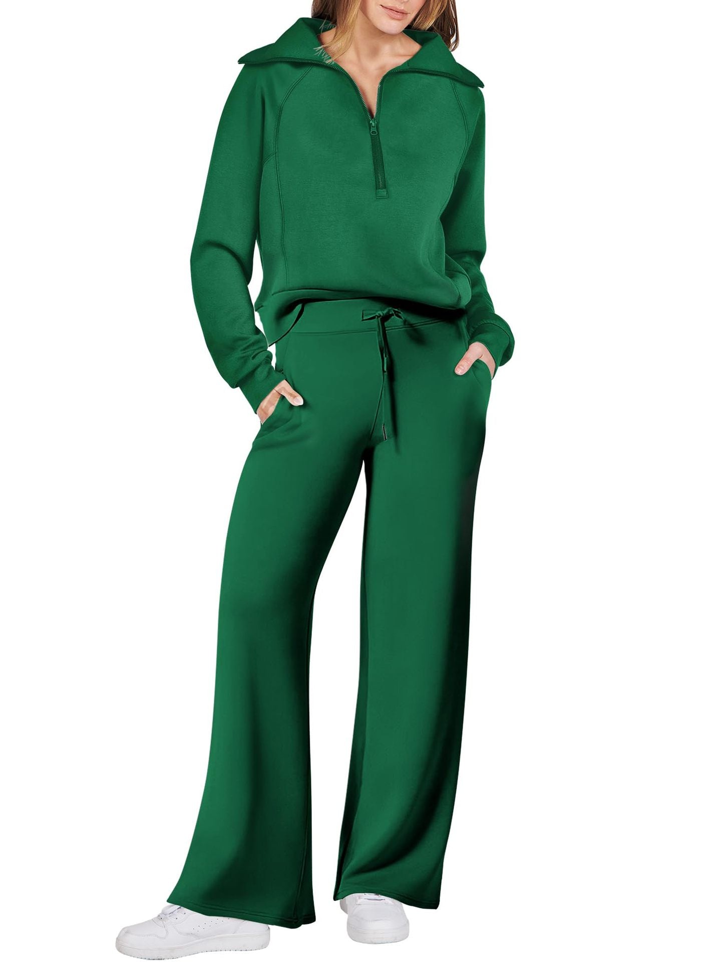 Navy Collar Half Zip Suit