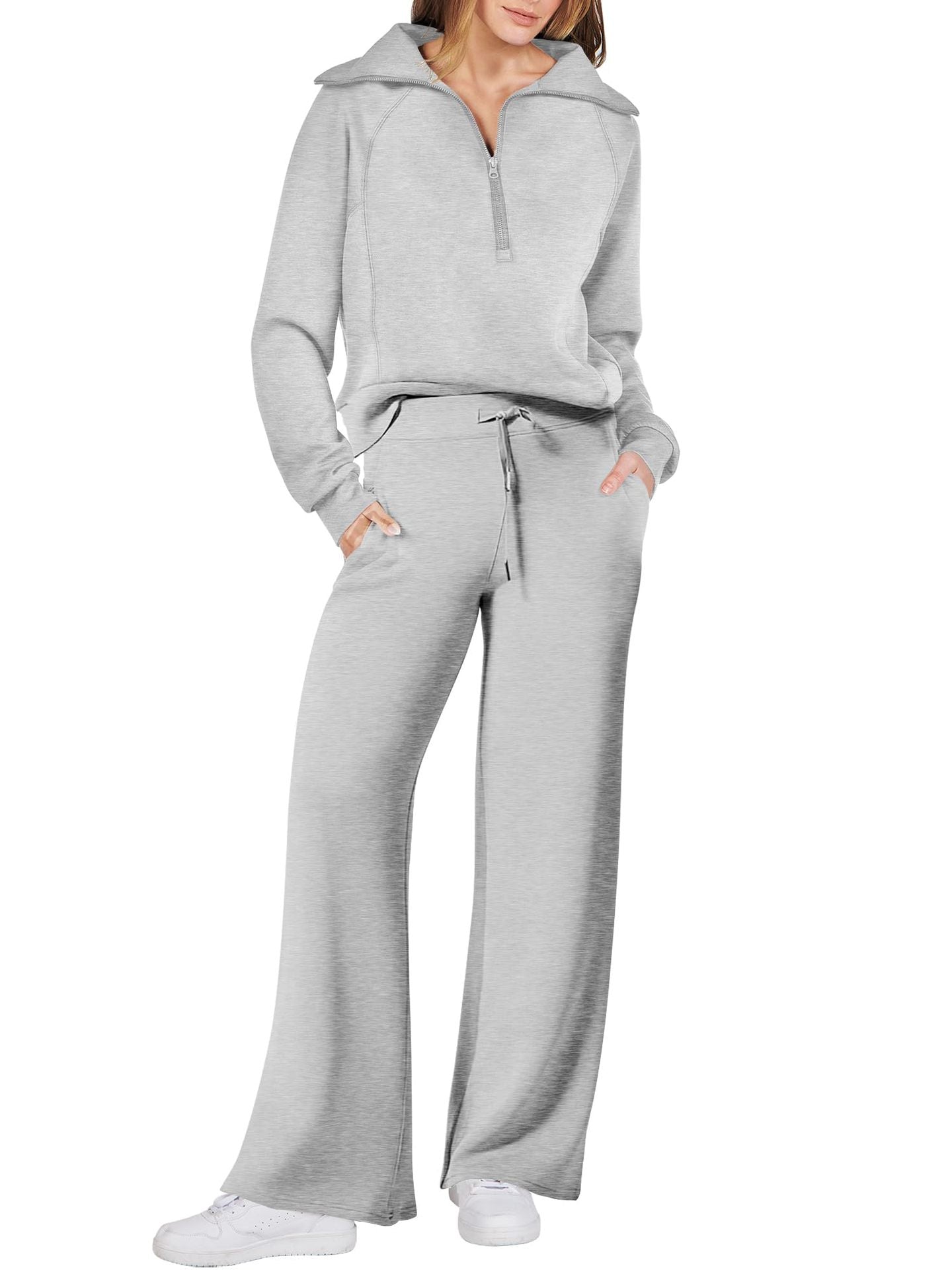 Navy Collar Half Zip Suit