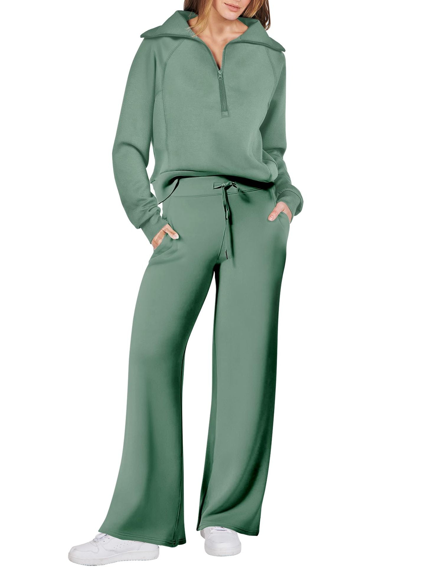 Navy Collar Half Zip Suit