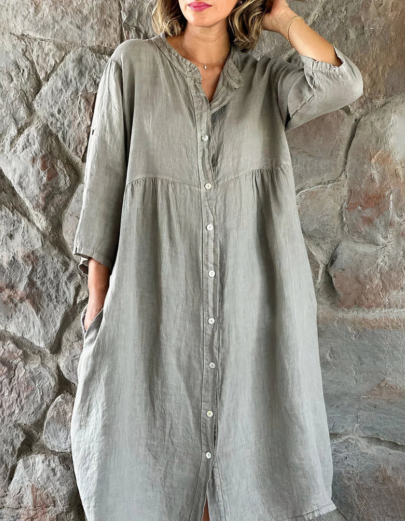 Sandra Statement Cotton and Linen Beach Dress Occasion Edit