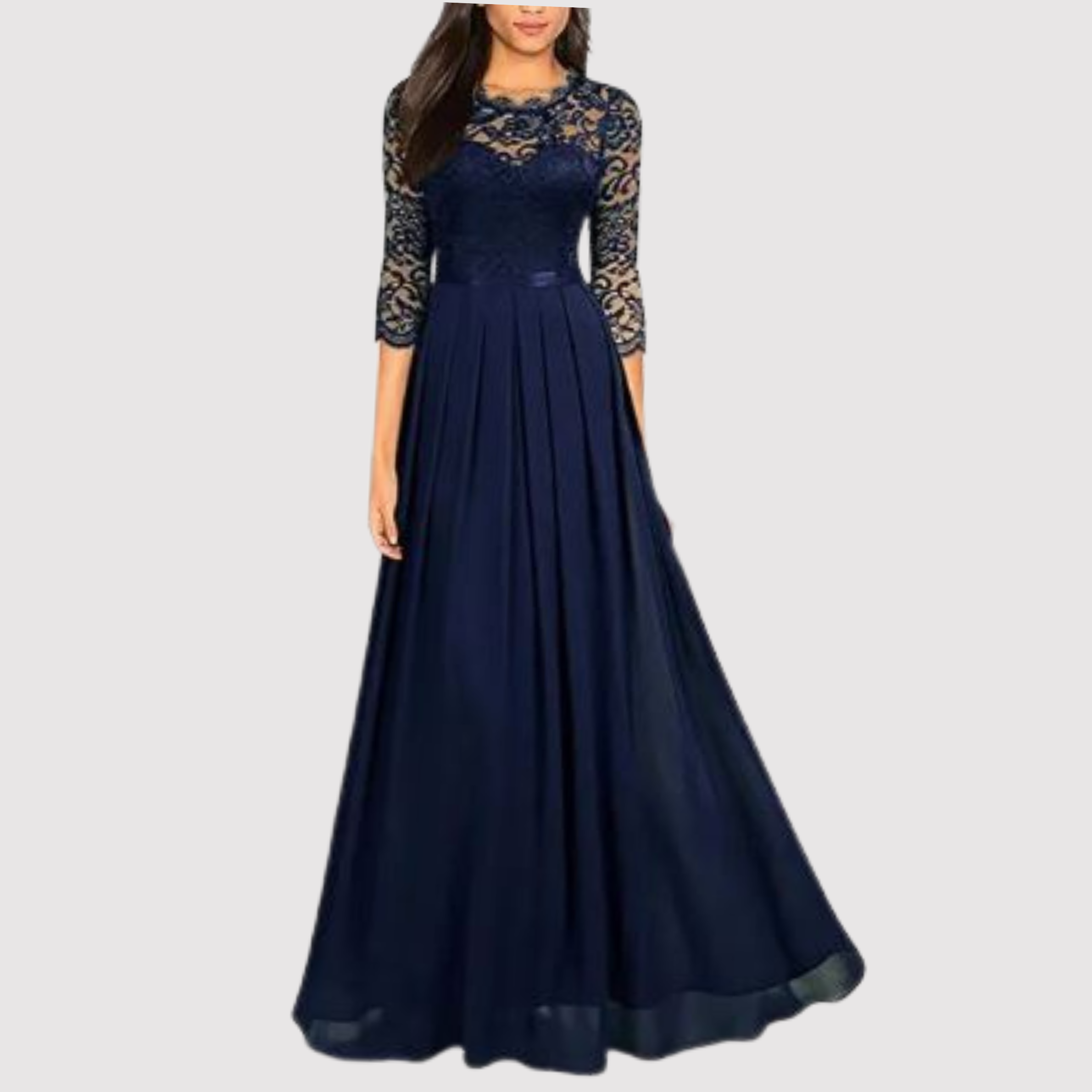 Gilda Effortless Lace Chiffon Dress Chic Silhouette Collection