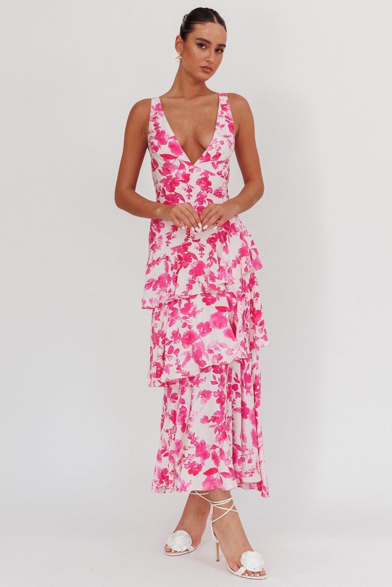 Veda Ruffle Midi Dress