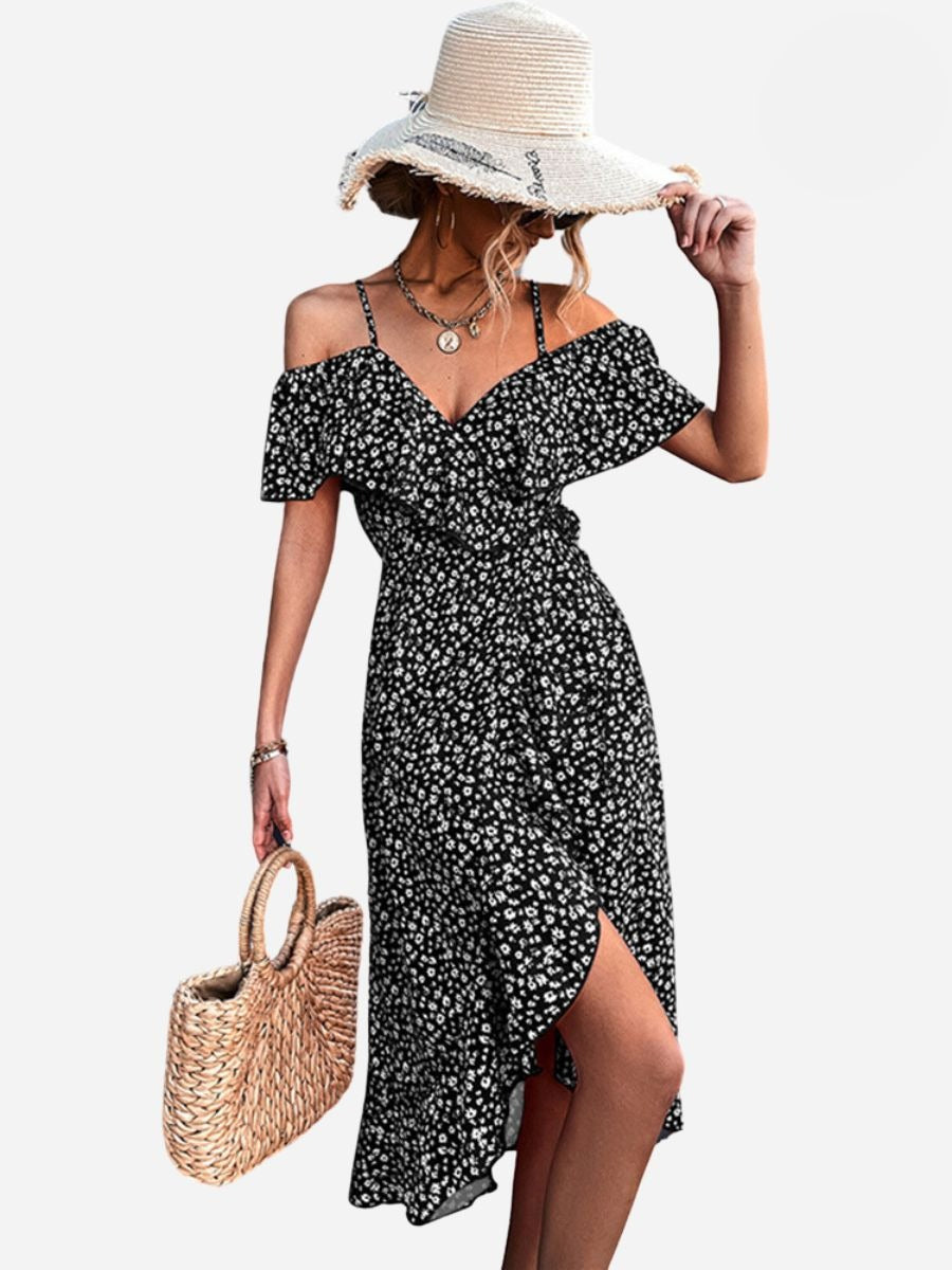 Marina Aesthetic Strappy Floral Dress Premium Wardrobe Essential
