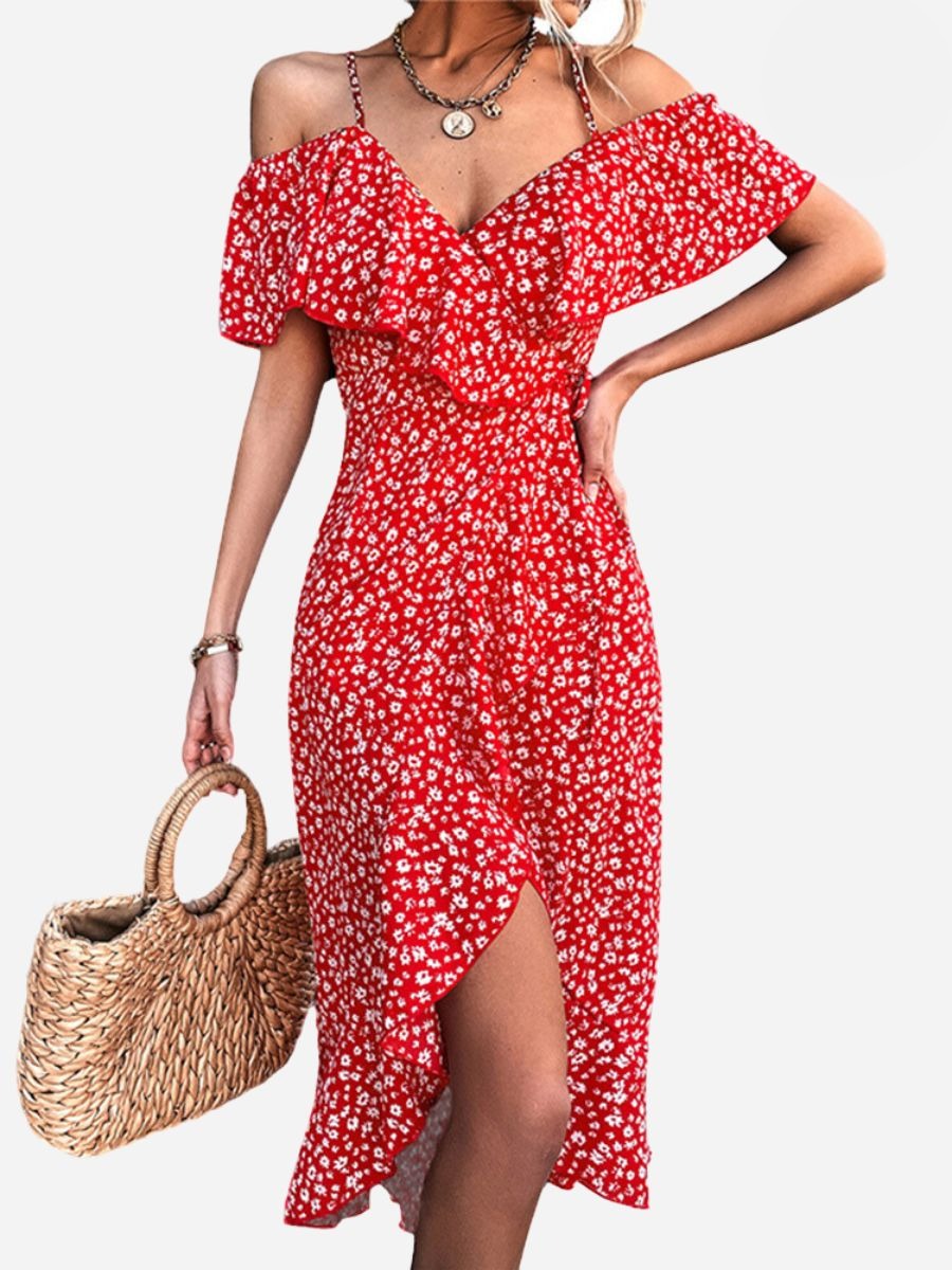 Marina Aesthetic Strappy Floral Dress Premium Wardrobe Essential