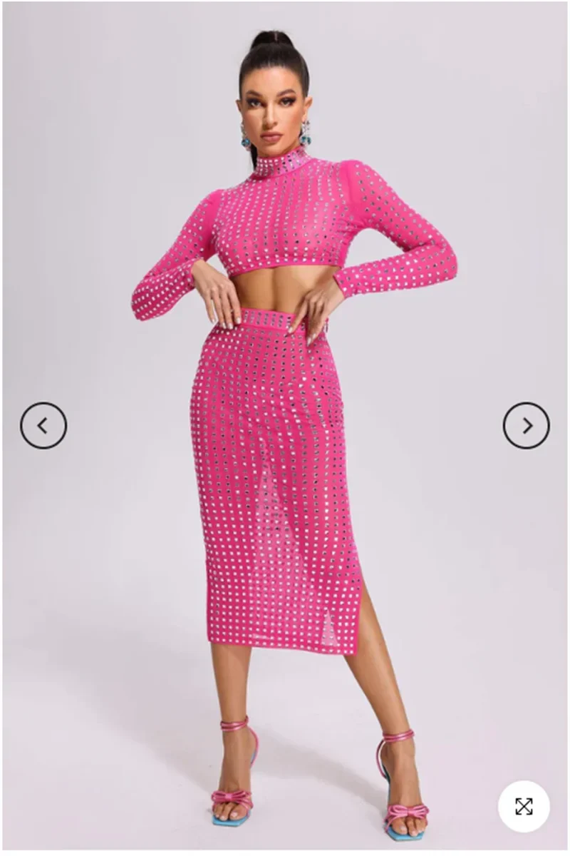 Mesh Top Skirt Sparkling Party Dress
