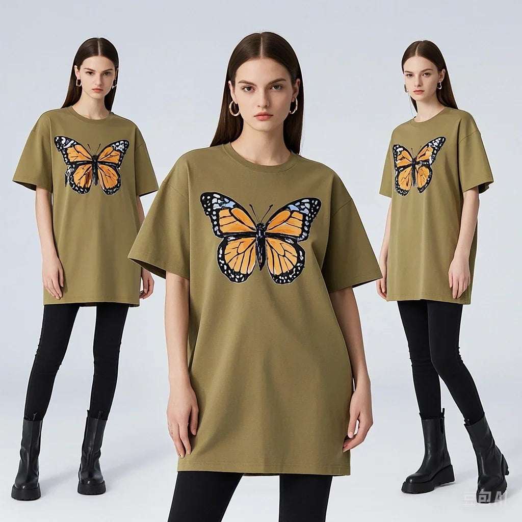 Appliqué Cotton Loose Fit Tshirt