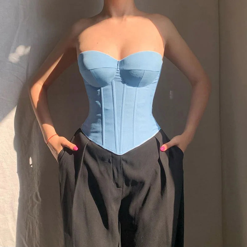 Fishbone Bustier OffShoulder Strapless