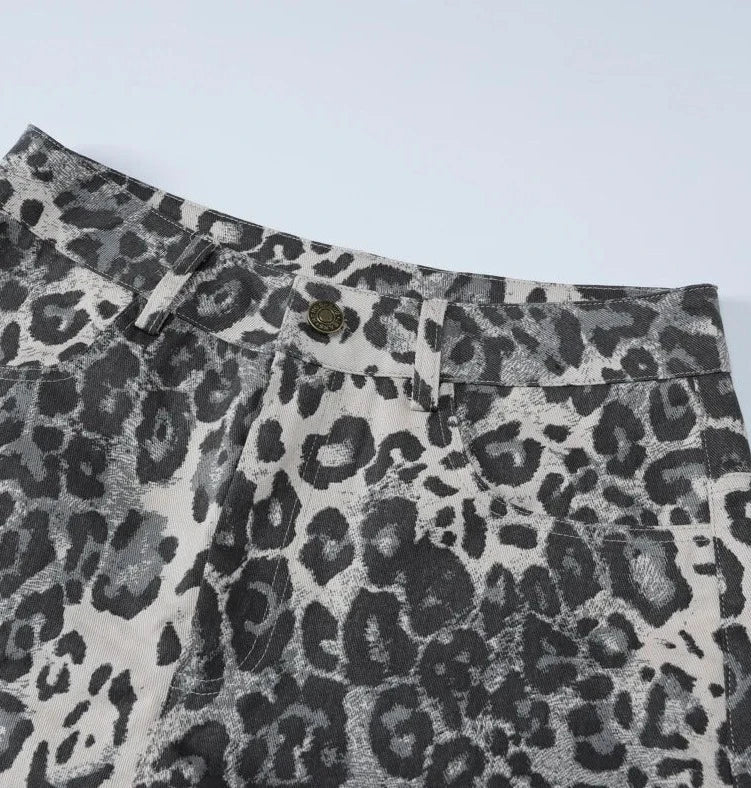Leopard Print Stylish Straight Trousers